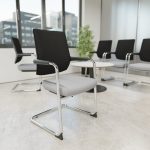 cantilever visitor chair in office round meeting table
