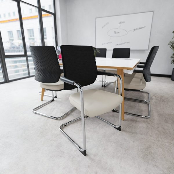 cantilever visitor chair around meeting table