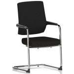 cantilever visitor chair in black fabric