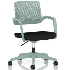 contemporary task operator chair green with black fabric seat