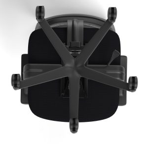 mesh back office chair black view from underneath