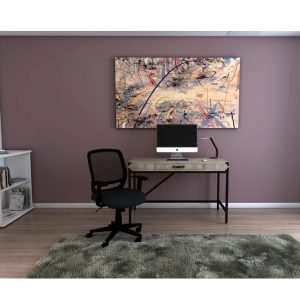 mesh back office chair black in home office