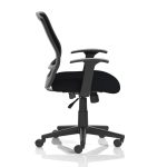 mesh back chair black side view