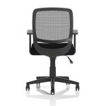 mesh back office chair black back view
