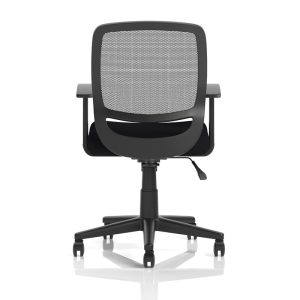 mesh back office chair black back view