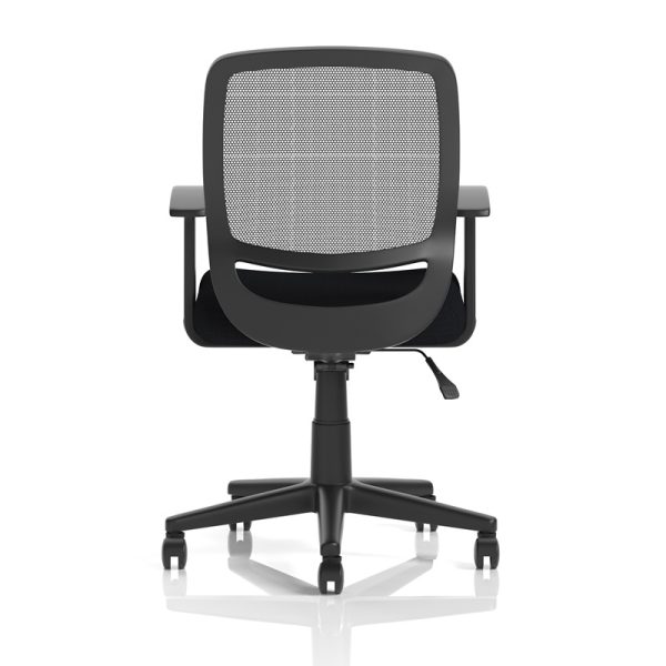 mesh back office chair black back view