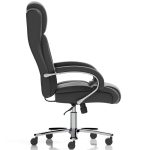 office heavy duty chair black pu side view