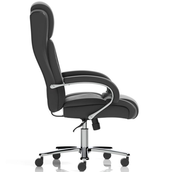 office heavy duty chair black pu side view