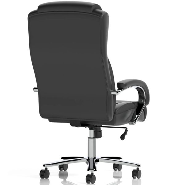 office heavy duty chair black pu back view