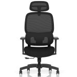 black mesh office chair front view