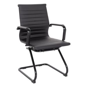 black meeting chair with black cantilever frame