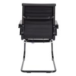 black meeting chair with black cantilever frame. Back view