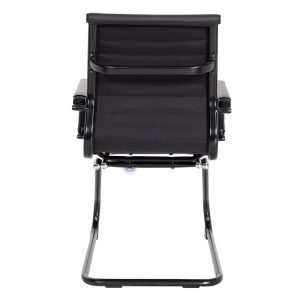 black meeting chair with black cantilever frame. Back view