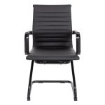 black meeting chair with black cantilever frame front view