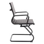 black visitor chair with black cantilever frame side view