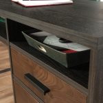 l shaped home office desk close up