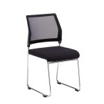 stackable multi purpose chair black with chrome sled frame