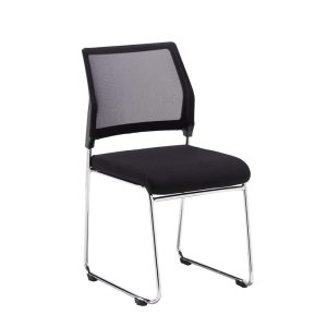 stackable multi purpose chair black with chrome sled frame