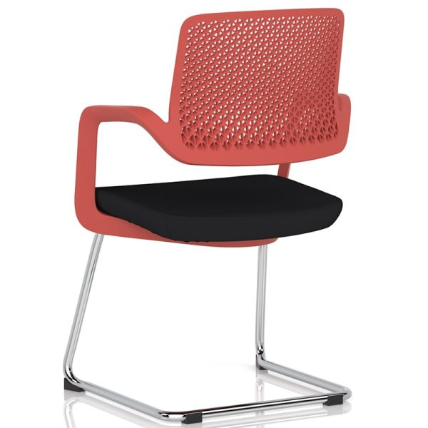 cantilever training chair red back view