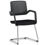 cantilever training chair black with chrome frame