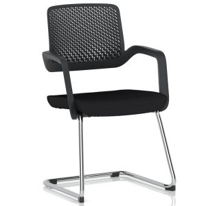 cantilever training chair black with chrome frame