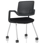 contemporary training chair black back view
