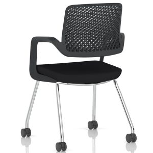 contemporary training chair black back view