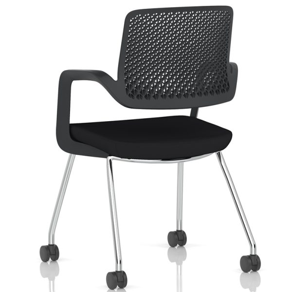 contemporary training chair black back view