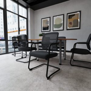 mesh back visitor chairs with cantilever frame