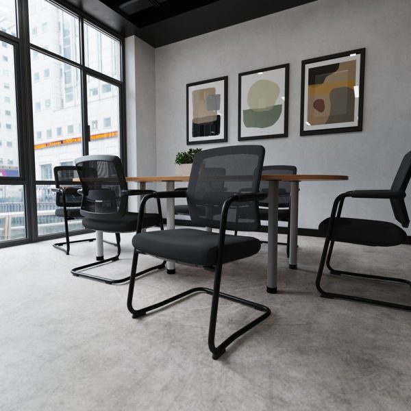 mesh back visitor chairs with cantilever frame