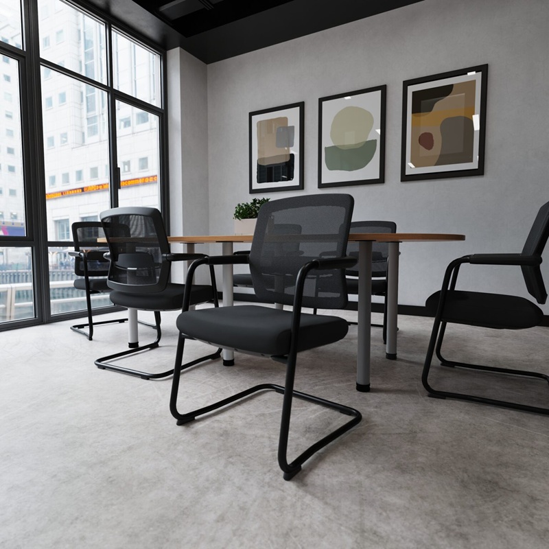 mesh back visitor chairs with cantilever frame
