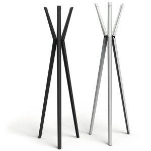 aluminium coat stands white and silver