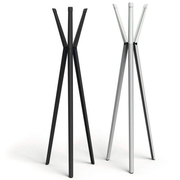 aluminium coat stands white and silver