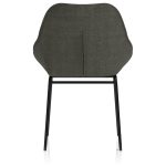 bistro chair in charcoal fabric back view