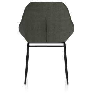 bistro chair in charcoal fabric back view