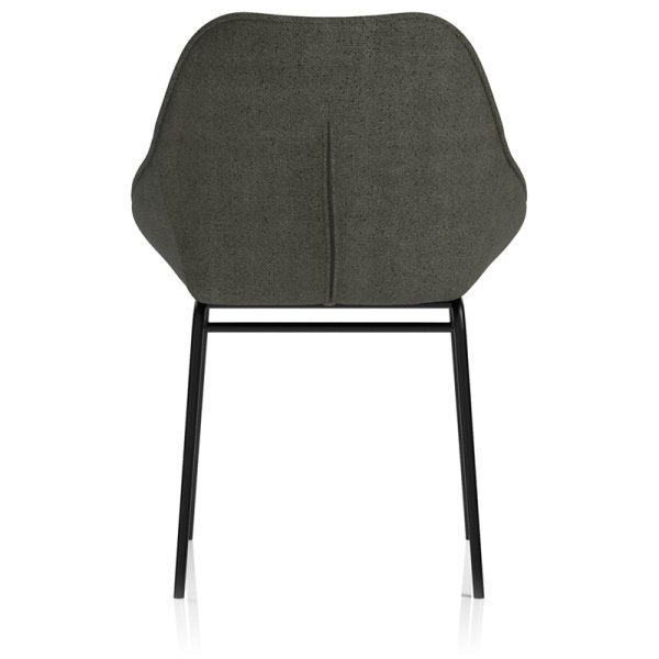 bistro chair in charcoal fabric back view