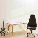 black leather look office chair