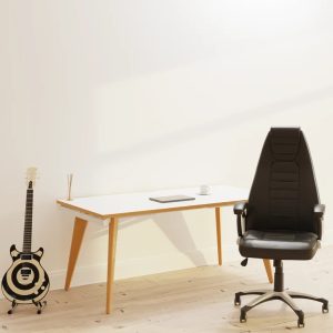 black leather look office chair