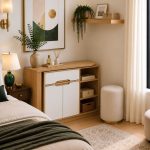 foldaway desk oak and white in home office