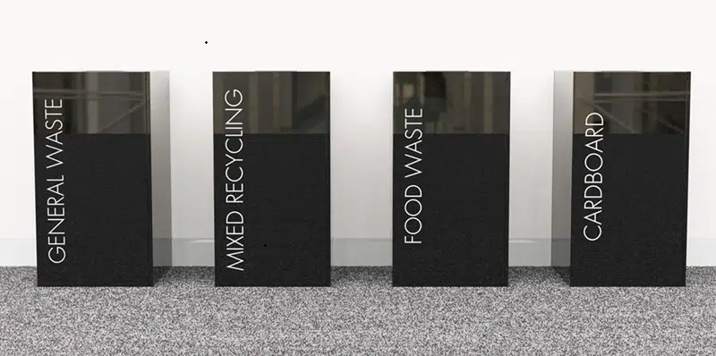 office recycling bins black
