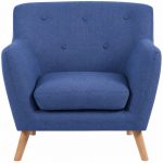 reception chair blue fabric skandi style with wooden legs