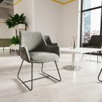reception chair in grey velour