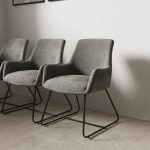 reception chair grey velour fabric