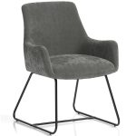 reception chair in grey velour