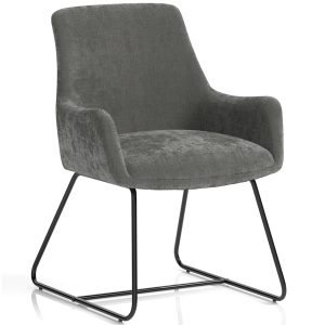reception chair in grey velour