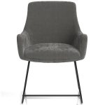 reception chair in grey velour