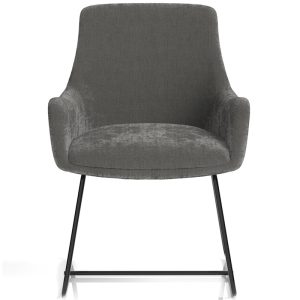 reception chair in grey velour