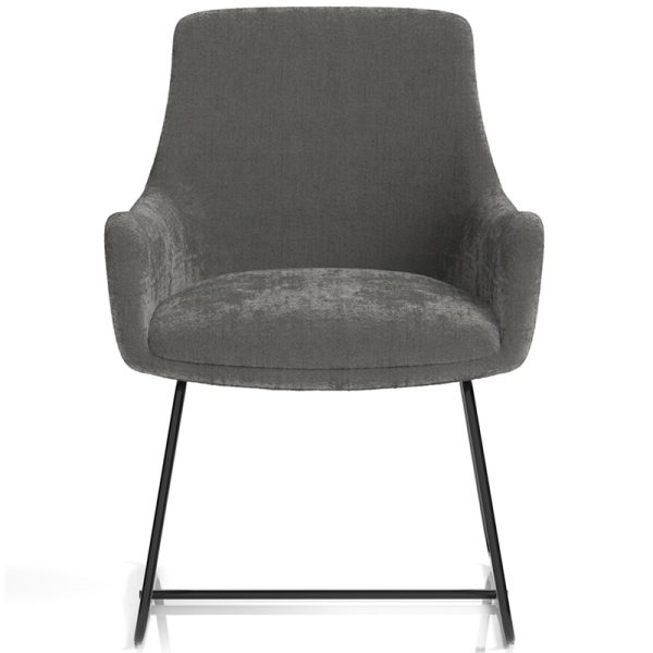 reception chair in grey velour