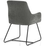 reception chair in grey velour back view