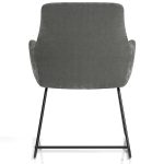 reception chair in grey velour back view